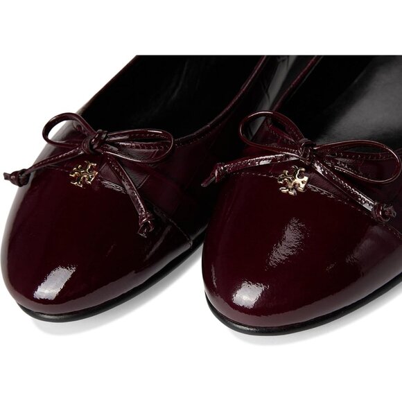 Tory Burch $278 Cap Toe Ballet Flat Deep Burgundy Sz 8 NIB! - Picture 4 of 6